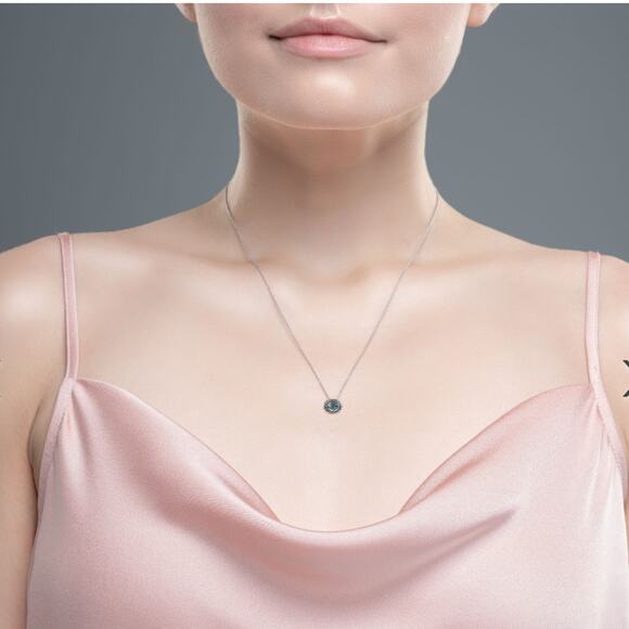 David Yurman Blue Topaz Albion 14K Gold Sterling Silver 925 Necklace Authentic - Picture 10 of 11